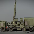 Military Green Functional Vehicle Equipped with Large Radar Antenna and Truck Chassis for Military Surveillance