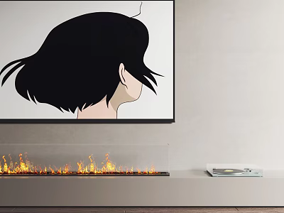 modern fireplace flame fireplace 3d model