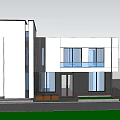 Modern Detached Villa Exterior Design With Glass Doors Balcony And Green Plants