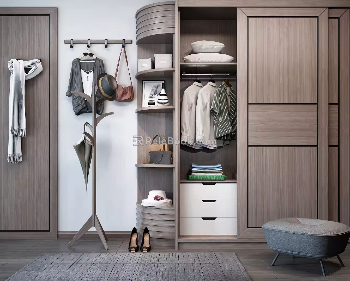 Nordic Wardrobe Hanger Combination 3d model