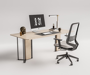 Modern desk chair desk chair combination 3d model