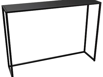 Black Console Table With Sturdy Metal Frame Minimalist Modern Design For Living Room Decor 3d model