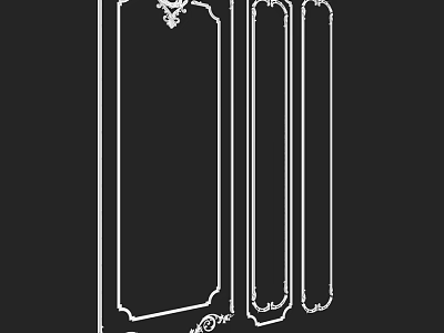 Decorative Panel Components With Ornamental Carved Frames And Borders Design 3d model