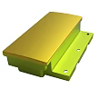 Yellow Top Green Base Rectangular Industrial Part With Mounting Holes Design