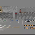 Modern Public Facilities With Automatic Gates Railings And Safety Barriers Systems 3d model