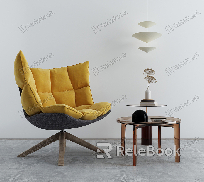 Modern Single Sofa Single Chair Sofa Coffee Table model