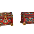 Chinese Style Retro Treasure Box Chinese Style Treasure Box Retro Jewelry Box Chinese Style Storage Box Wooden Treasure Box 3d model