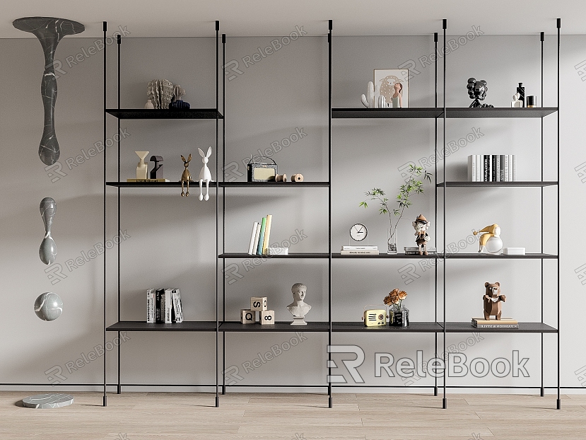 Modern Bookshelf Storage Rack Bookshelf Book Ornaments Jewelry Ornaments model