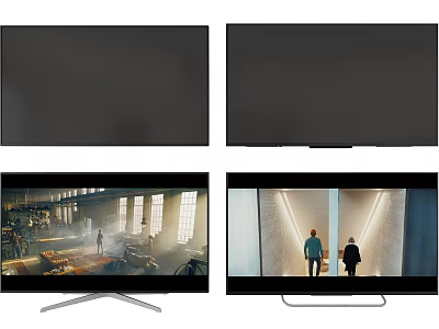 Modern LED TV With Dynamic Scenes And Stable Metal Stand Design 3d model