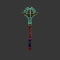 Medieval Spiked Mace Weapon With Long Handle And Metallic Spiked Head