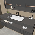 Modern Bathroom Cabinet Bathroom Counter Basin Bathroom Ornaments Mirror Cabinet Sink 3d model