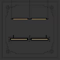 Elegant Double Row Pendant Lights With Warm Yellow Glow And Ornate Decorative Frame