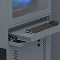 Public Facility Information Kiosks With Gray Cabinets Open Door And Display Screens