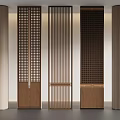 Modern Wooden Room Dividers With Lattice Slatted Panel Design For Interior Space Separation