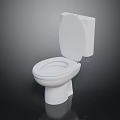 Modern White Ceramic Toilet With Sleek Design And Open Lid For Bathroom Use