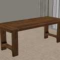 Quiet Table Log Long Table 3d model