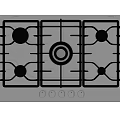 Stainless Steel Kitchen Gas Cooktop With Four Burners And Control Knobs