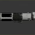 Futuristic Cylindrical Silver Metallic Weapon With Grip Lens And Casing