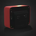 Red Square Alarm Clock With White Dial Black Numbers And Hands