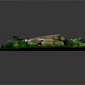 Natural Wooden Logs Placed on Green Mossy Grass with Fresh Leaves