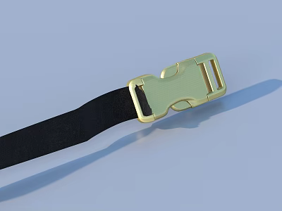 Practical Adjustable Daily Life Accessory With Golden Buckle And Black Strap 3d model