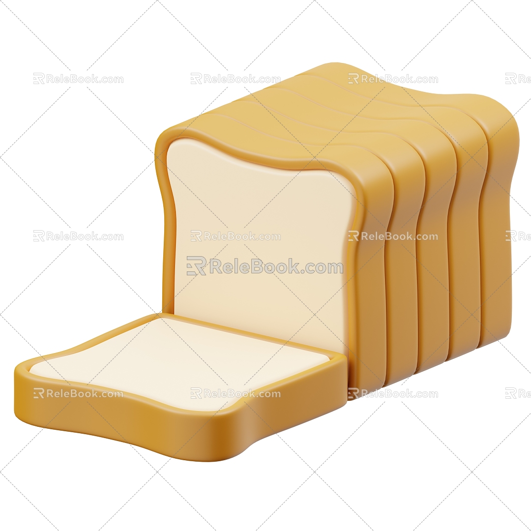 Modern Bread Cake Cartoon Bread Food Cartoon Food 3d model