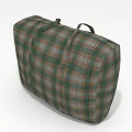 Plaid Storage Bag with Green Gray Checkered Design and Convenient Handle for Home Organization