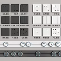 Modern Black And White Switch Panels With USB Ports Multiple Switches And Sockets