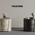 POLIFORM Nightstands With Two Tone Design And Decorative Items On Top