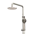 Chrome Shower Faucet With Rain Head And Handheld Sprayer For Bathroom