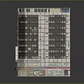 Multi Story Building Model With Ground Floor Shops Various Colored Facades And Upper Floor Balconies
