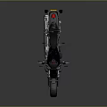 Sleek Black Cruiser Motorcycle With Round Headlight Red Rims And Dual Mirrors