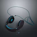 Wired Over Ear Gaming Headset With Blue LED Lights Ergonomic Design For Computer Use 3d model