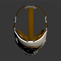White And Yellow Fire Safety Gas Mask With Protective Goggles And Modern Design