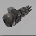 Mechanical Multi Barrel Rotary Weapon Featuring Metal Components And Tactical Design