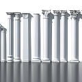 Classical Roman Columns With Various Architectural Styles And Ornate Decorative Capitals
