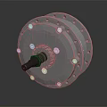 Industrial Silver Hub Motor Mechanical Component With Metal Bolts And Central Shaft