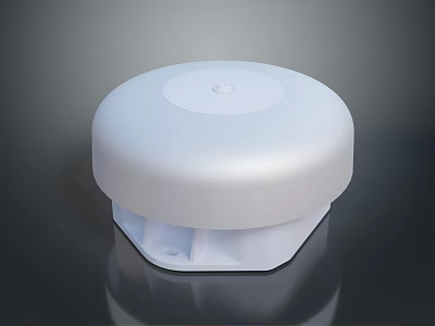 White Circular Electronic Device With Hexagonal Base And Top Sensor 3d model