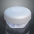 White Circular Electronic Device With Hexagonal Base And Top Sensor 3d model