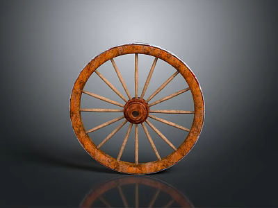 Vintage Car Wheel With Wooden Spokes And Rustic Finish Automotive Part 3d model