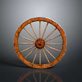 Vintage Car Wheel With Wooden Spokes And Rustic Finish Automotive Part