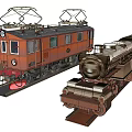 Vintage Steam And Electric Train Models With Detailed Classic Design Features
