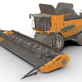 Efficient Orange Agricultural Combine Harvester Featuring Front Harvesting Header For Farm Operations 3d model