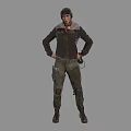 Video Game Movie Character Wearing Helmet Jacket And Tactical Pants With Hands On Hips