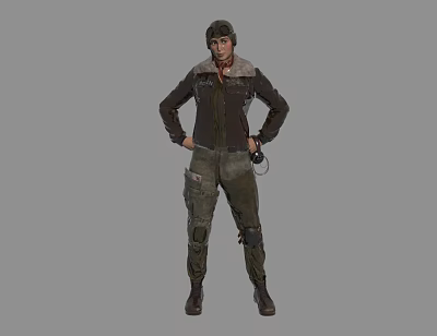 Pilots European and American Women Women Soldiers Characters Western Realistic Modern 3d model