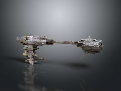 Futuristic Cosmic Spaceship With Interconnected Modules And Metallic Exterior Design 3d model