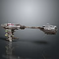 Futuristic Cosmic Spaceship With Interconnected Modules And Metallic Exterior Design