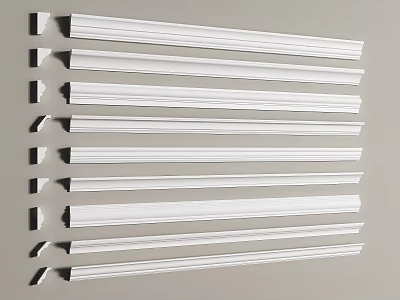 Various Styles Of Gypsum Cornices Displayed 3d model