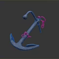 Blue Metal Vintage Anchor Decorative Living Accessory With Rustic Home Design