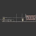 Industrial Process Equipment With Pipes Control Panel Tank And Support Stand